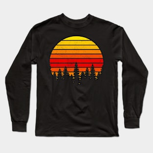 Retro Forest during Sunset Long Sleeve T-Shirt